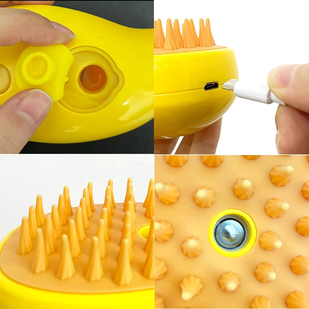 Cepillo de Vapor para Gatos 3 en 1 | Elimina Pelos Sueltos, Masaje Relajante y Brillo al Pelaje