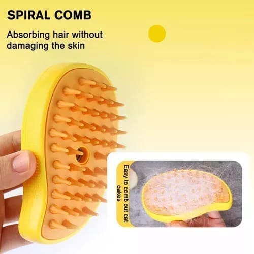 Cepillo de Vapor para Gatos 3 en 1 | Elimina Pelos Sueltos, Masaje Relajante y Brillo al Pelaje
